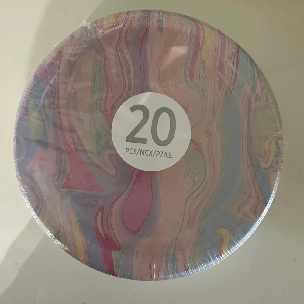 Marble Party Supplies Set - Napkins, Plates, and Cups